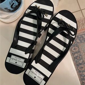 Kate Spade Women's Sandals in Black and White Stripes